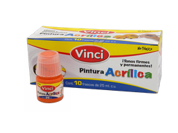 [003294] Pintura Acrilica Vinci 070 Naranja 25 ml C/ 10 pzs Dixon