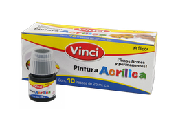 [003295] Pintura Acrilica Vinci 080 Negro 25 ml C/ 10 pzs Dixon