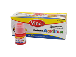 [003298] Pintura Acrilica Vinci 092 Rojo 25 ml C/ 10 pzs Dixon