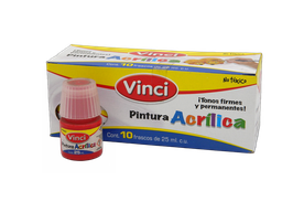 [003299] Pintura Acrilica Vinci 093 Rojo Toluidina 25 ml C/ 10 pzs Dixon