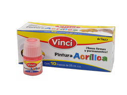 [003300] Pintura Acrilica Vinci 100 Rosa 25 ml C/ 10 pzs Dixon