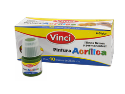 [003303] Pintura Acrilica Vinci 111 Verde Hoja 25 ml C/ 10 pzs Dixon