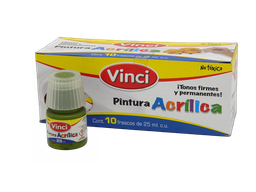 [003305] Pintura Acrilica Vinci 113 Verde Oro 25 ml C/ 10 pzs Dixon
