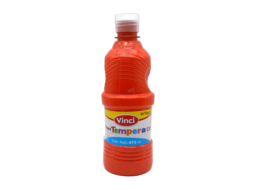 [003312] Pintura Tempera Vinci 473 ml Rojo Naranja C/ 4 pzs Dixon