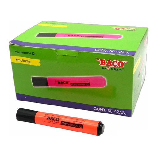 [003342] Marcatexto 16 Naranja C/ 50 pzs Baco
