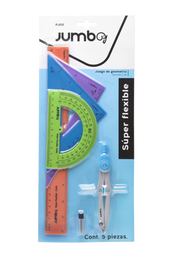 [003437] Juego Geometrico Flexible Grande C/ Compas Plastico Jumbo