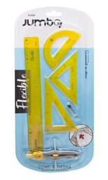 [003438] Juego Geometrico Flexible Mediano C/ Compas Plastico Jumbo
