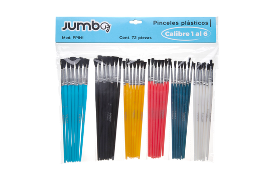 [003449] Pincel Escolar Acuarela 1 a 6 C/ 72 pzs Jumbo