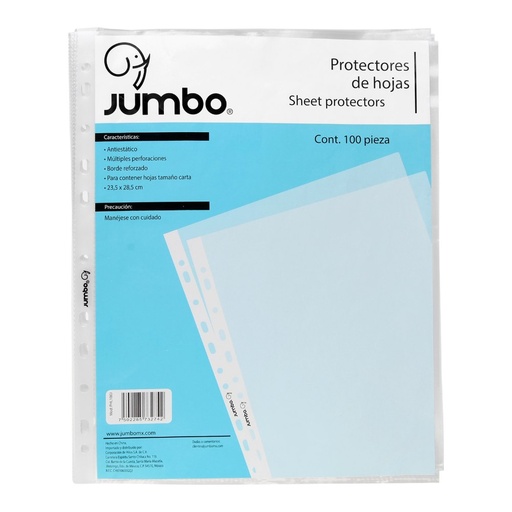[003459] Protector de Hojas T/ Carta C/ 100 pzs Jumbo