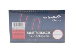 [003629] Tarjeta Rayada 3 x 5 C/ 100 pzs Estrella