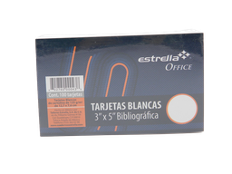 [003630] Tarjeta Blanca 3 x 5 C/ 100 pzs Estrella