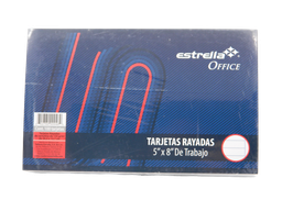 [003633] Tarjeta Rayada 5 x 8 C/ 100 pzs Estrella