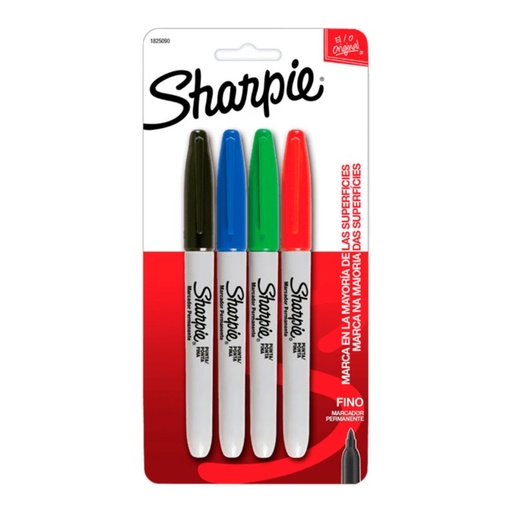 [003731] Marcador Sharpie P/ Fino Surtido C/ 4 pzs Newell