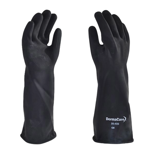 [003810] Guante Negro Latex Contra Acidos 18" #10 Dermacare