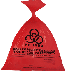 [003817] Bolsa Roja Residuos Peligrosos 60 x 60 cms Cal 200 C/ 50 pzs