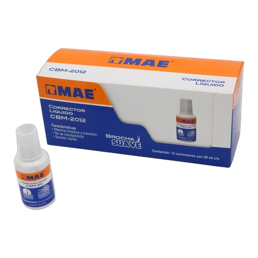 [003824] Corrector Liquido 20 ml Esponja C/ 12 pzs Mae