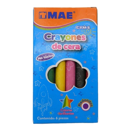 [003825] Crayones Estandar C/ 6 pzs Mae