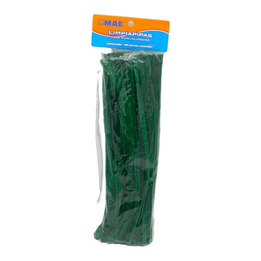 [003865] Limpiapipas Verde Obscuro C/ 100 pzs Mae