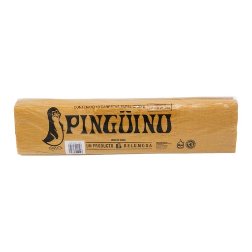 [003947] Papel Crepe Pingüino Ocre C/ 10 pzs Belumosa