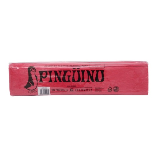 [003949] Papel Crepe Pingüino Rojo Navidad C/ 10 pzs Belumosa