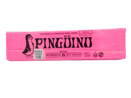 [003962] Papel Crepe Pingüino Rosa Fosforescente C/ 10 pzs Belumosa