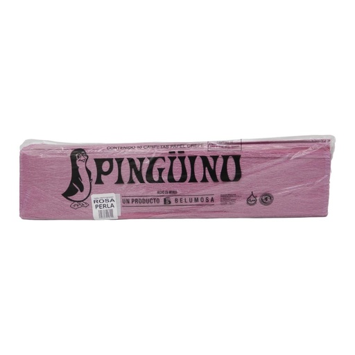 [003967] Papel Crepe Pingüino Rosa Perla C/ 10 pzs Belumosa
