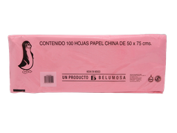 [003974] Papel China Pingüino 50x75 cms Rosa C/ 100 pzs Belumosa