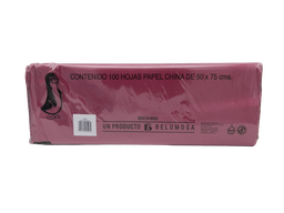 [003977] Papel China Pingüino 50x75 cms Rojo Burdeos C/ 100 pzs Belumosa
