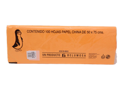 [003978] Papel China Pingüino 50x75 cms Amarillo Oro C/ 100 pzs Belumosa