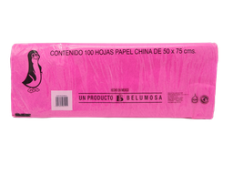 [003981] Papel China Pingüino 50x75 cms Bugambilia C/ 100 pzs Belumosa