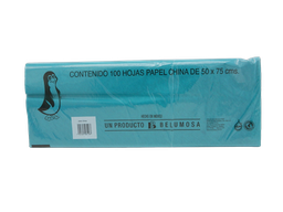 [003987] Papel China Pingüino 50x75 cms Jade C/ 100 pzs Belumosa
