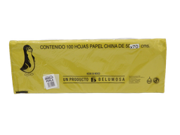 [003998] Papel China Pingüino 50x75 cms Amarillo Perla C/ 100 pzs Belumosa