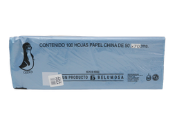 [003999] Papel China Pingüino 50x75 cms Azul Perla C/ 100 pzs Belumosa