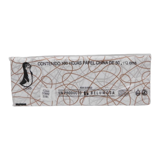 [004004] Papel China Pingüino 50x75 cms Filigrana Cobre C/ 100 pzs Belumosa