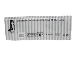 [004009] Papel China Pingüino 50x75 cms Rayas Plata C/ 100 pzs Belumosa