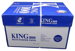 [004067] Papel Bond King 100 T/ Oficio 100% Blancura 75 grs C/ 5,000 hjs