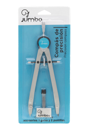 [004076] Compas Precision Metal Brazo Largo Blister Carton Jumbo
