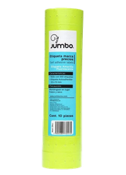 [004079] Etiqueta Marca Precios 22 x 12 mm Amarillo Neon C/ 10 Rollos de 550 etiquetas Jumbo