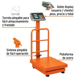 [004171] Bascula de Plataforma Plegable Hasta 200 Kgs 15732 Truper