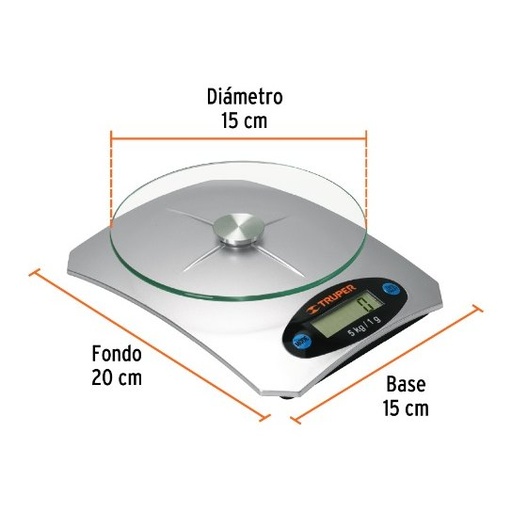 [004173] Bascula Digital P/ Cocina 5 Kg 15160 Truper