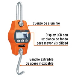 [004174] Bascula Electronica Colgante Gancho Hasta 300 Kgs 100788 Truper