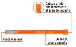 [004195] Cincel Corte Frio Largo 8" Cuña 1/2" 12118 Truper