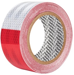 [004201] Cinta Reflejante Alta Visibilidad Blanco/ Rojo 5 cms x 9 mts 101683 Truper