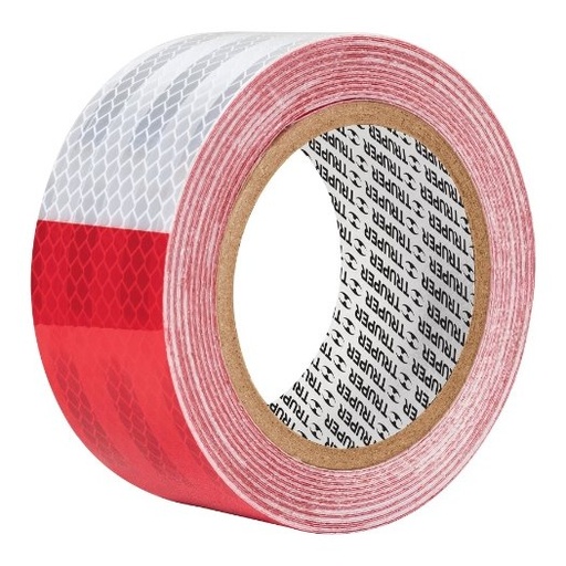 [004201] Cinta Reflejante Alta Visibilidad Blanco/ Rojo 5 cms x 9 mts 101683 Truper