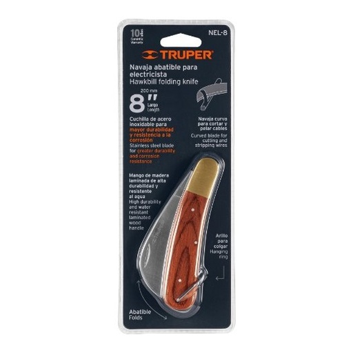 [004211] Cuchillo Abatible P/ Electricista 8" 18539 Truper