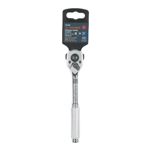 [004220] Matraca Doble Cuadro 1/4, 3/8" 13419 Truper