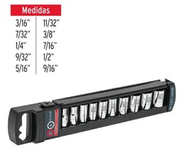 [004221] Juego 10 Dados Cortos Std 1/4" 14165 Truper