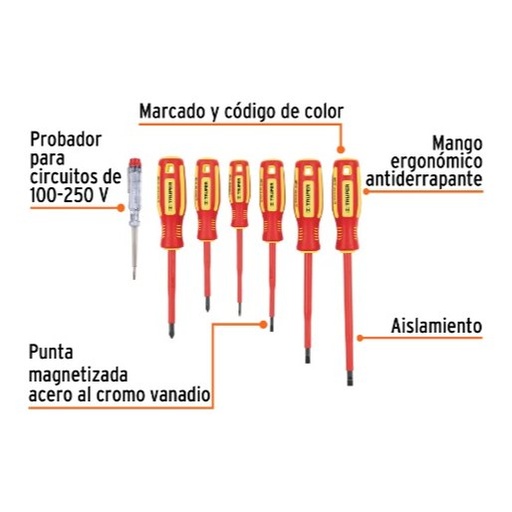 [004223] Juego Desarmadores Dieletricos C/ 6 pzs 14196 Truper