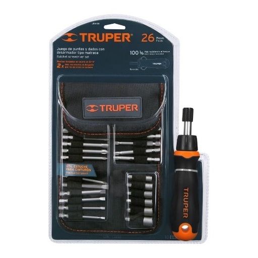 [004224] Desarmador Tipo Matraca C/ 18 puntas y 6 Dados 18219 Truper