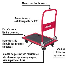 [004232] Carro Carga Plegable Plataforma 150 Kgs 48595 Truper